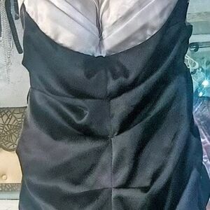 Blondie Nites Black and Silver Strapless Dress